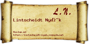 Lintscheidt Nyék névjegykártya